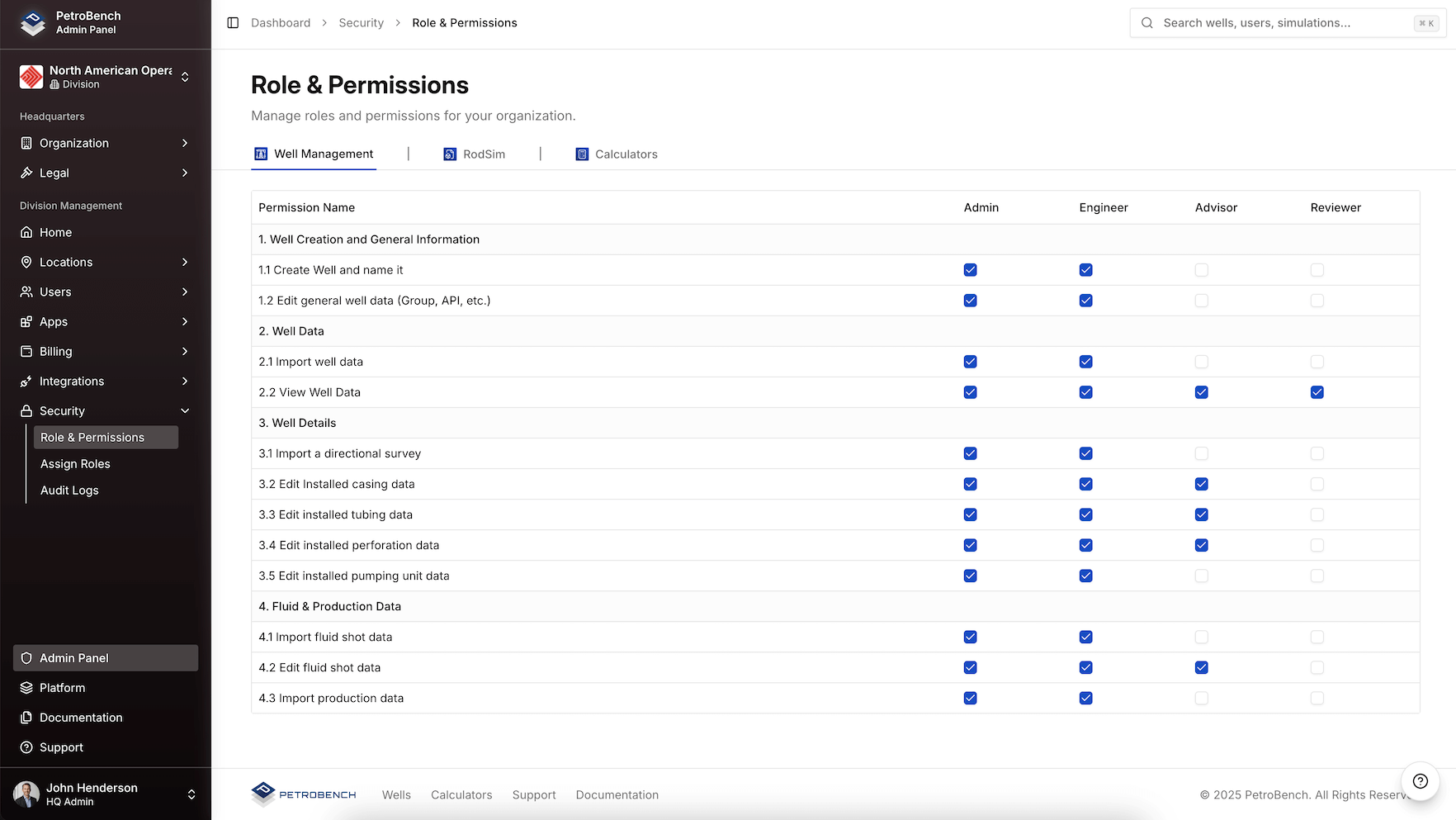 Role-Based Access Control Interface